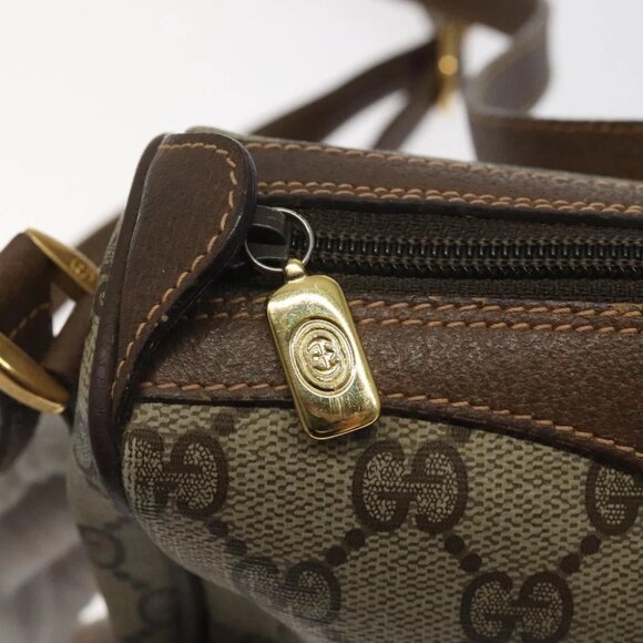 GUCCI GG Supreme Web Sherry Line Shoulder Bag PVC Beige 89 02 018 Auth - Picture 2 of 16